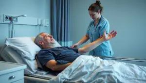 Stroke patient getting rehabilitation